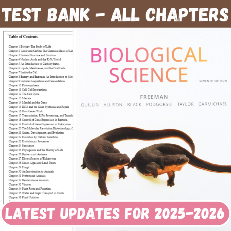 Test Bank for Biological Science, 7th Edition by Freeman