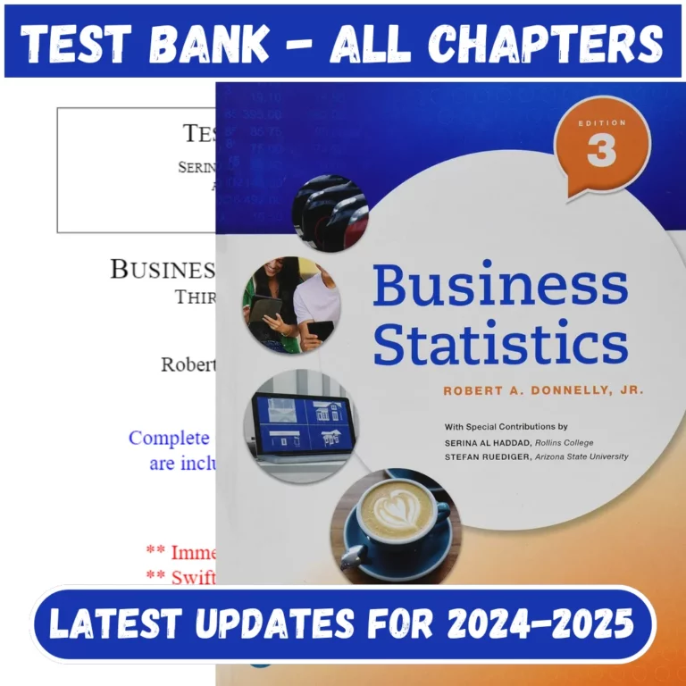 Test Bank for Business Statistics 3rd Edition by Donnelly