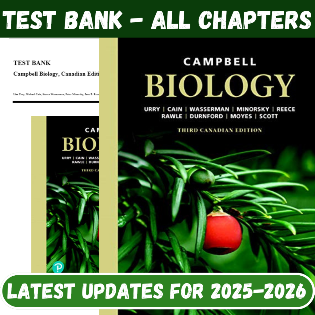 Test Bank for Campbell Biology, 3rd Canadian Edition by Urry