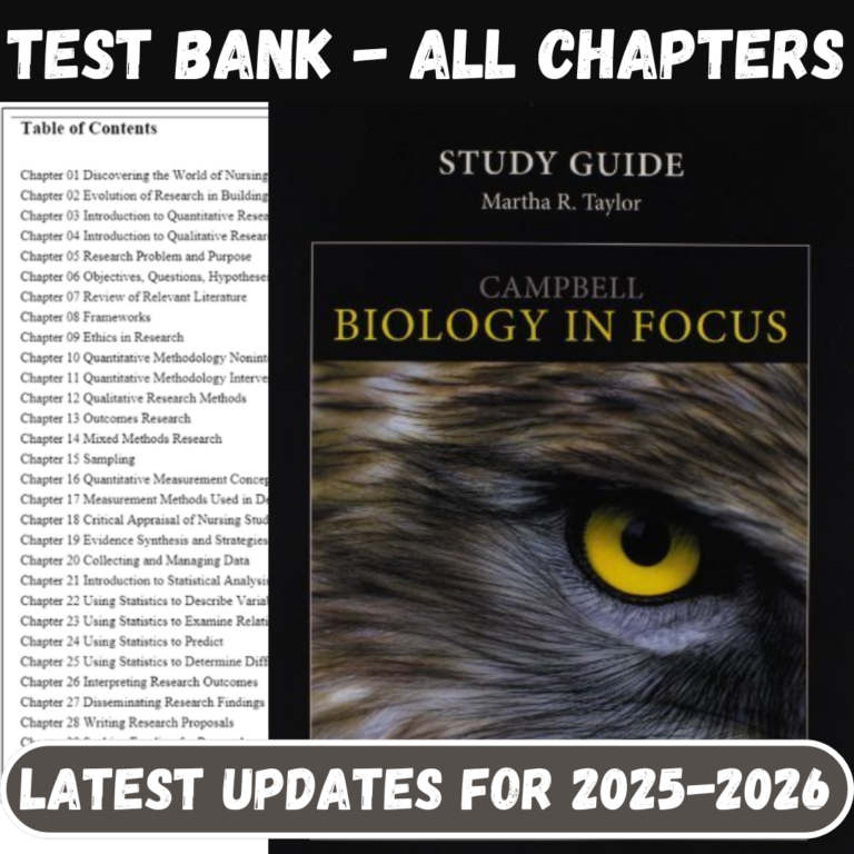 Test Bank for Campbell Biology in Focus, 1st Edition by Urry