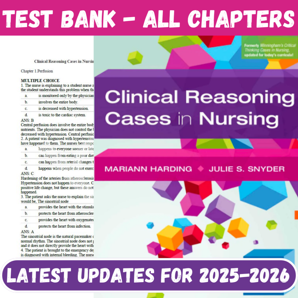 Test Bank for Clinical Reasoning Cases in Nursing 7th Edition by Mariann