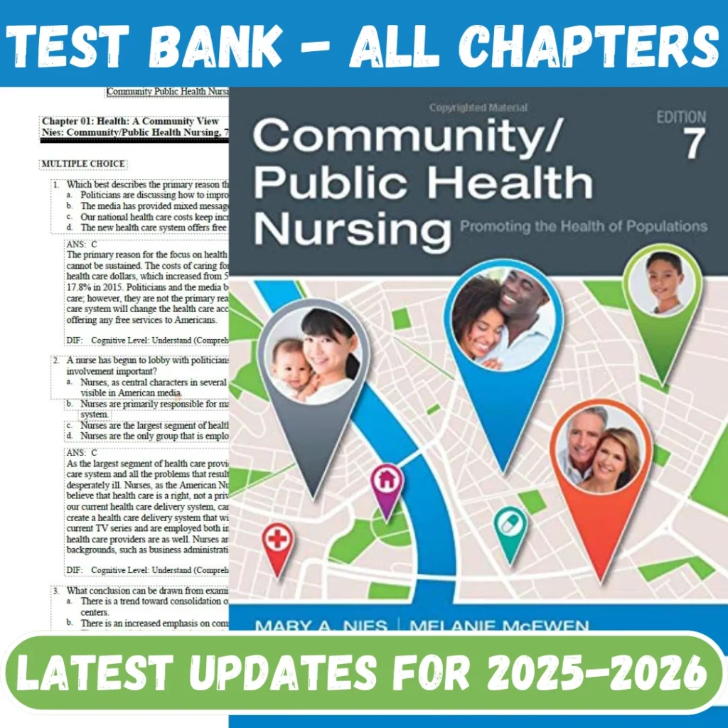 Test Bank for Community Public Health Nursing 7th Edition Mary