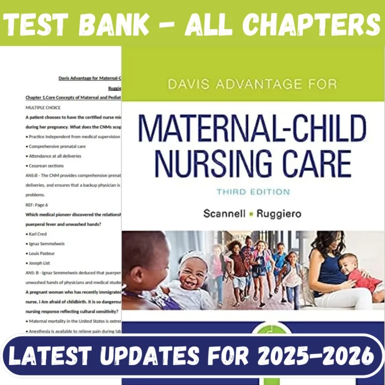 Test Bank for Davis Advantage for Maternal-Child Nursing Care 3rd Edition