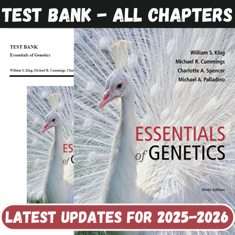 Test Bank for Essentials of Genetics, 9th Edition