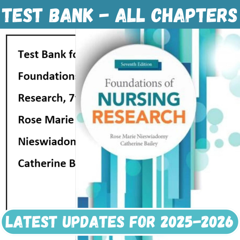 Test Bank for Foundations of Nursing Research, 7th Edition