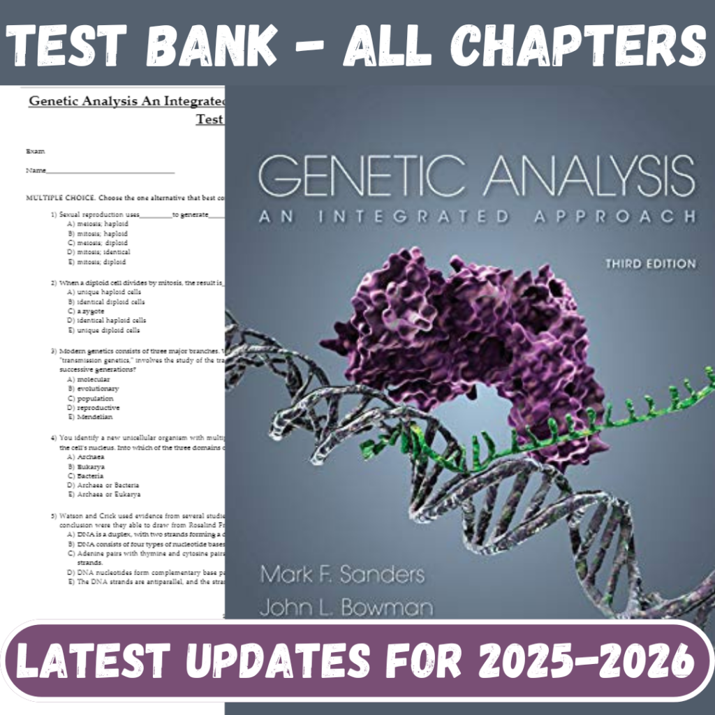 Test Bank for Genetic Analysis-An Integrated Approach, 3rd Edition