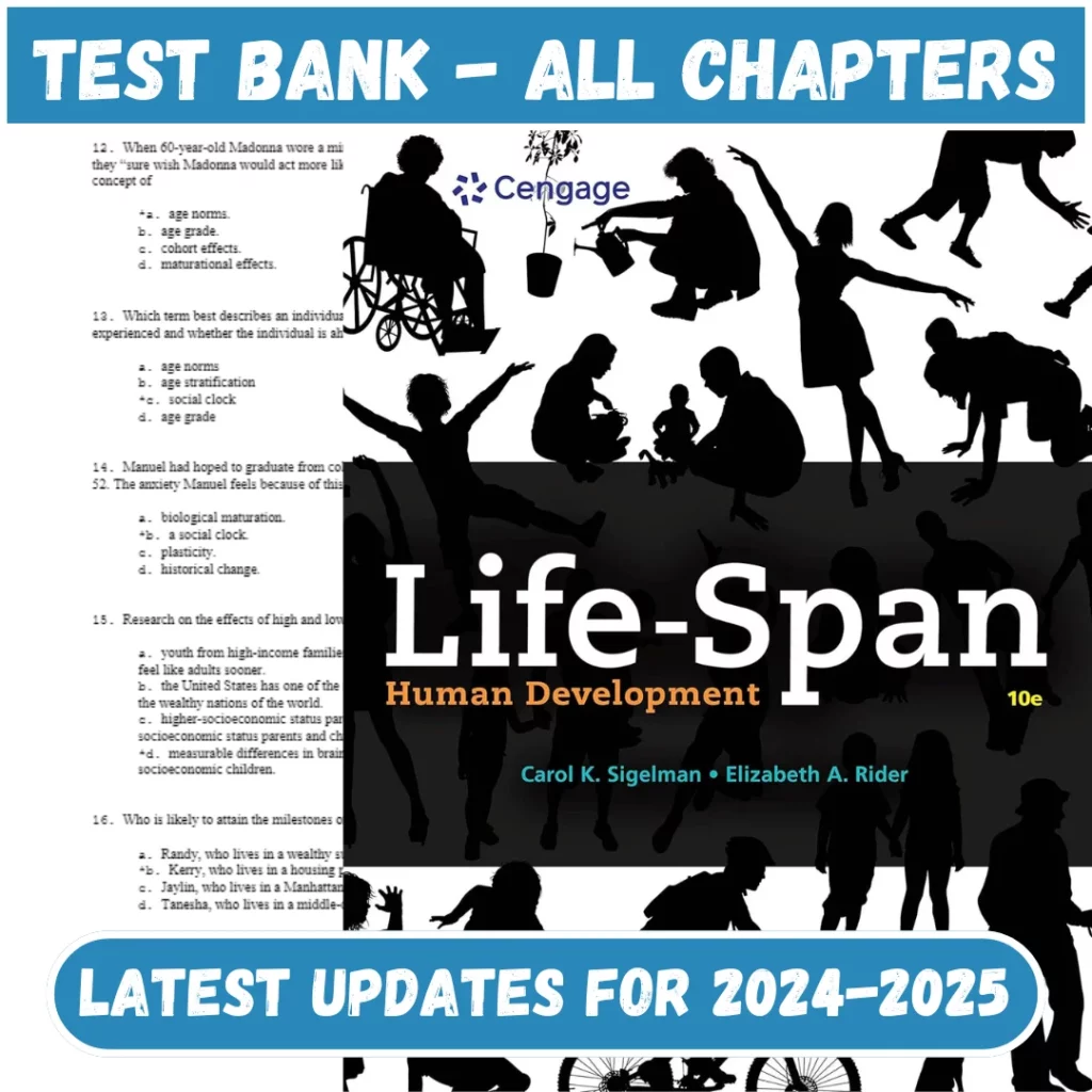 Test Bank for Life Span Human Development 10th Edition by Sigelman