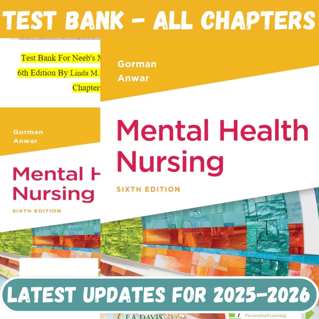 Test Bank for Mental Health Nursing, 6th Edition, Linda M. Gorman