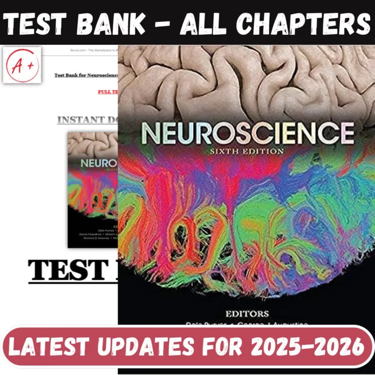 Test Bank for Neuroscience 6th Edition by Purves