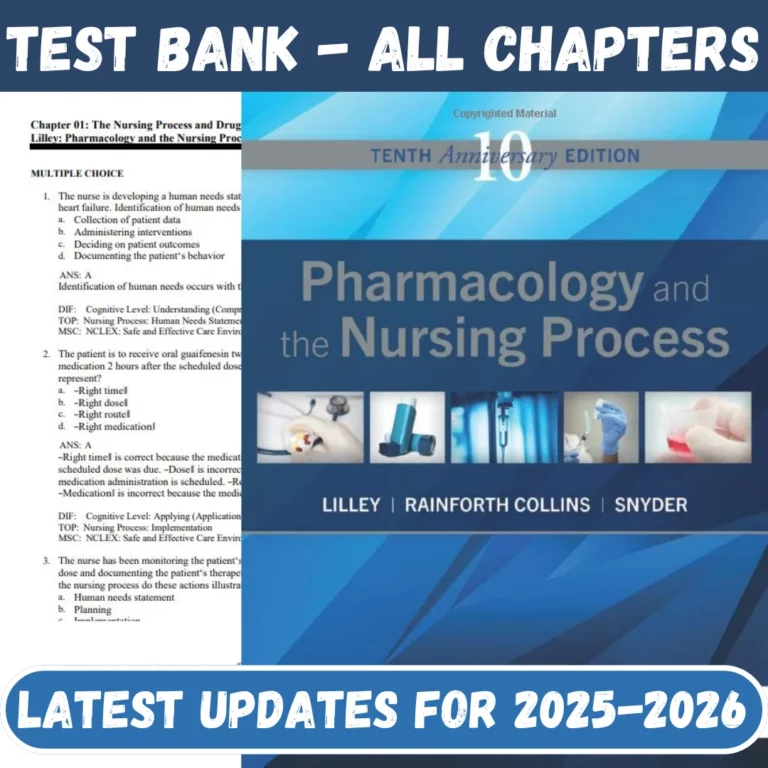 Test Bank for Pharmacology and the Nursing