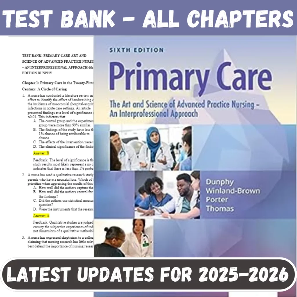 Test Bank for Primary Care Art And Science Of Advanced Practice Nursing-an