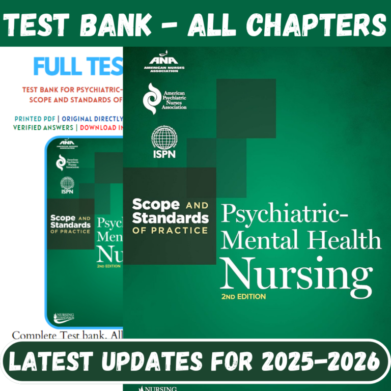 Test Bank for Psychiatric-Mental Health Nursing Scope and Standards of Practice 2nd Edition by American Nurses Association