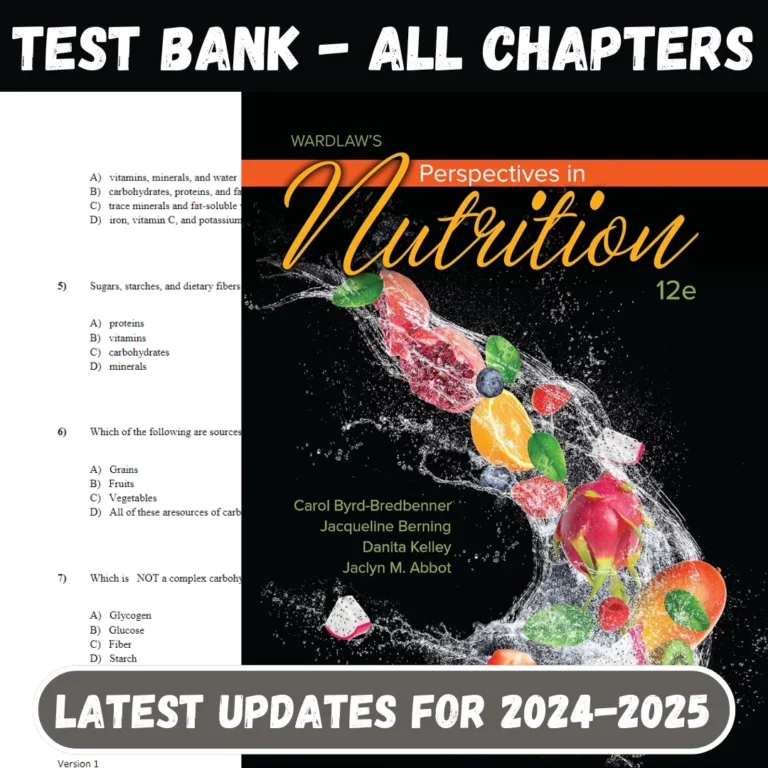 Wardlaw's Perspectives in Nutrition, 12th Edition,by Carol Byrd-Bredbenner, Jac