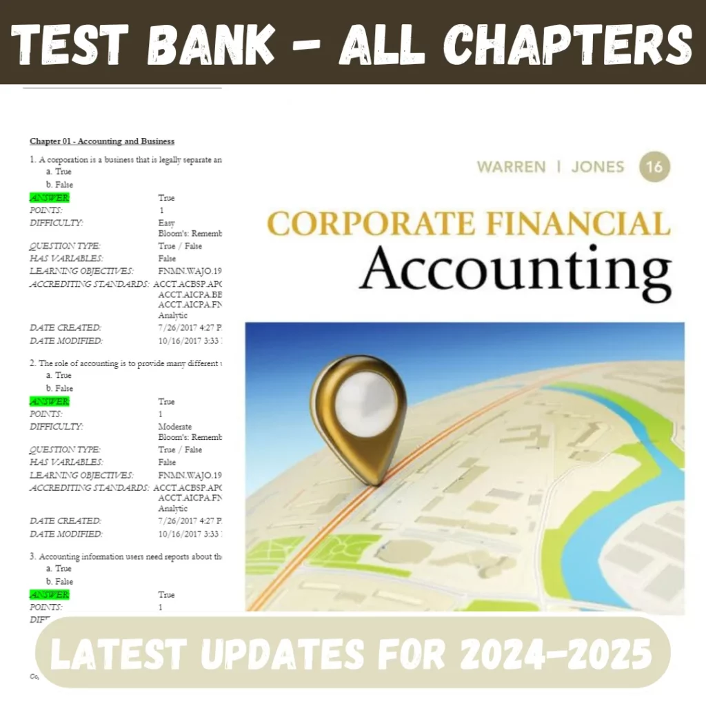 WarrenJones' Corporate Financial Accounting, 16th Edition