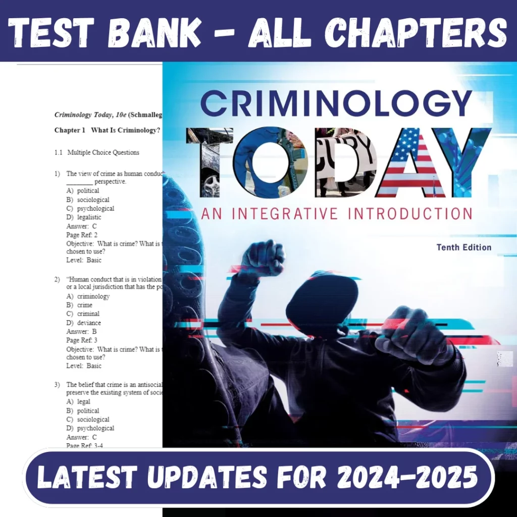 est Bank For Criminology Today An Integrative Introduction 10th Edicion