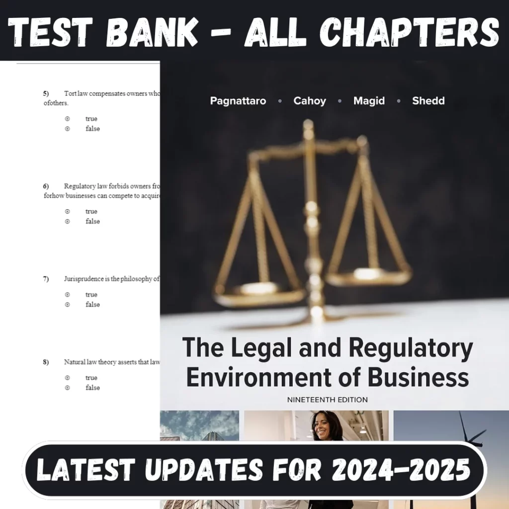 st Bank For The Legal and Regulatory Environment of Business 19th Edition by Marisa Anne Pagnattaro