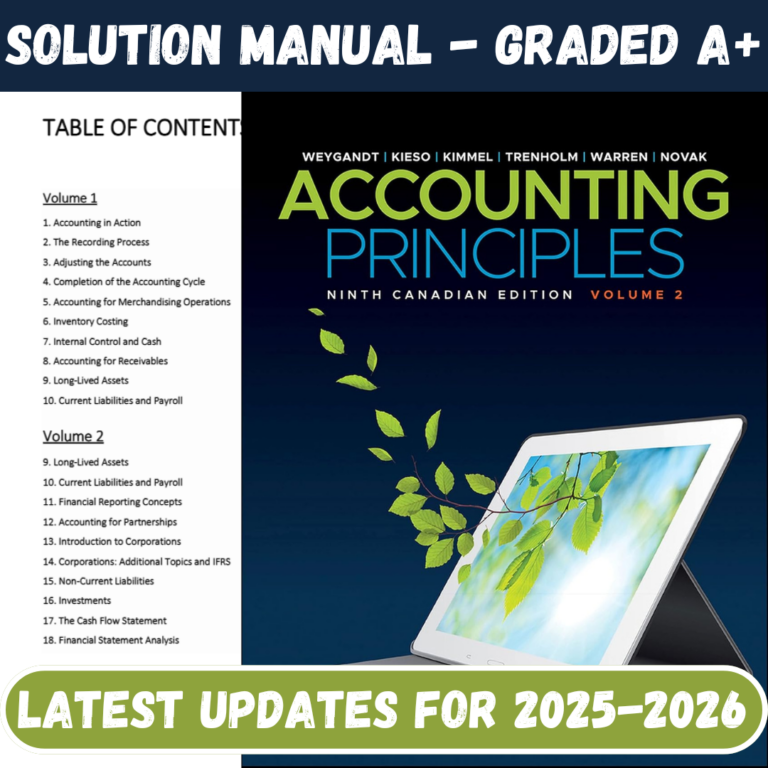 Accounting Principles (Volume 1-Volume 2) 9th Canadian Edition By Weygandt