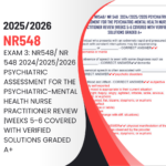 Exam 3 Nr548 Nr 548 202420252026 Psychiatric Assessment For The Psy