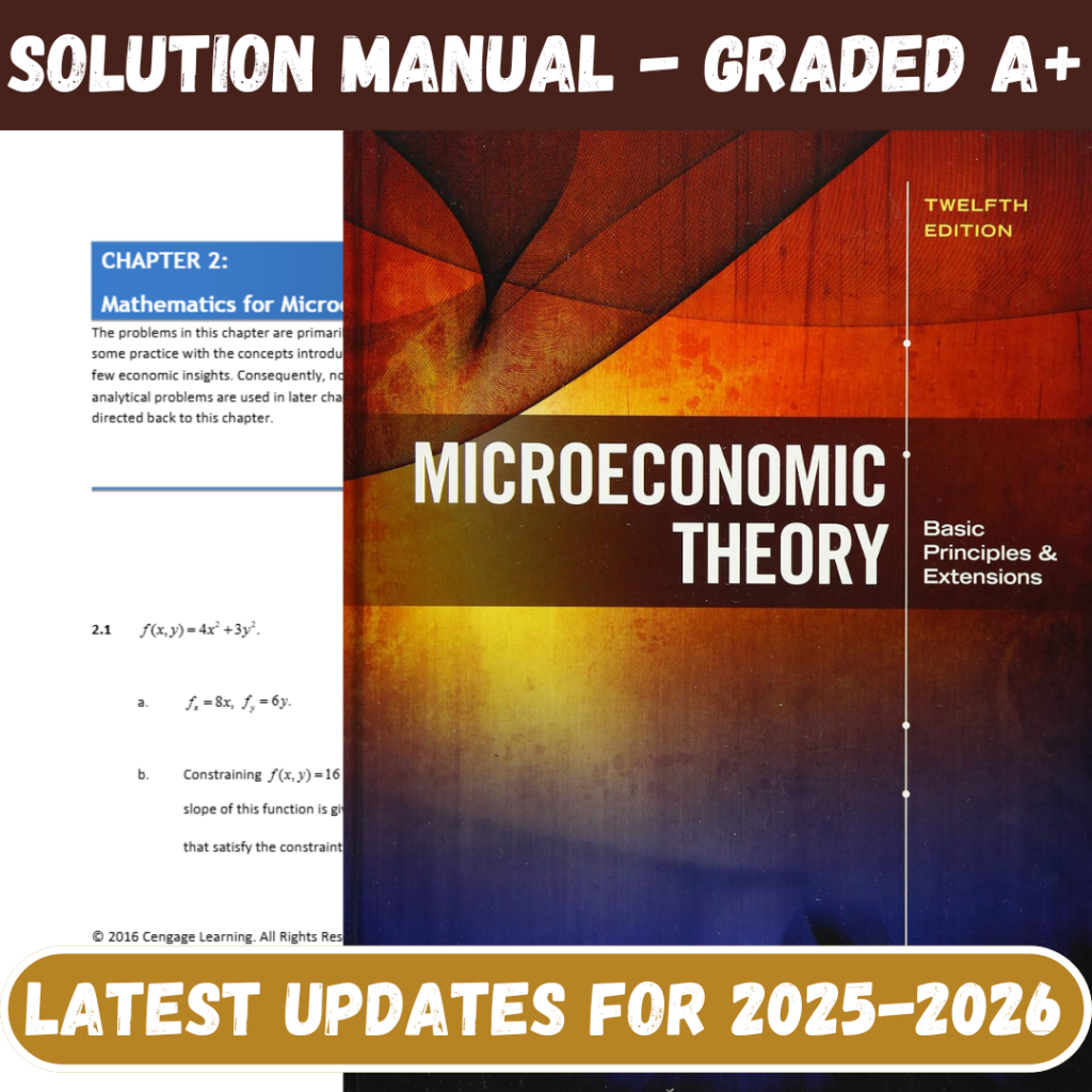 Microeconomic Theory Basic Principles and Extensions 12th Edition By Nicholso