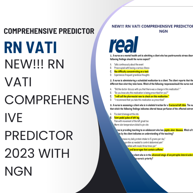 New!!! Rn Vati Comprehensive Predictor 2023 With Ngn