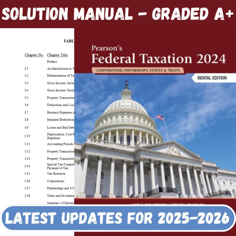 Pearson's Federal Taxation 2024 Corporations 37th Edition By Franklin