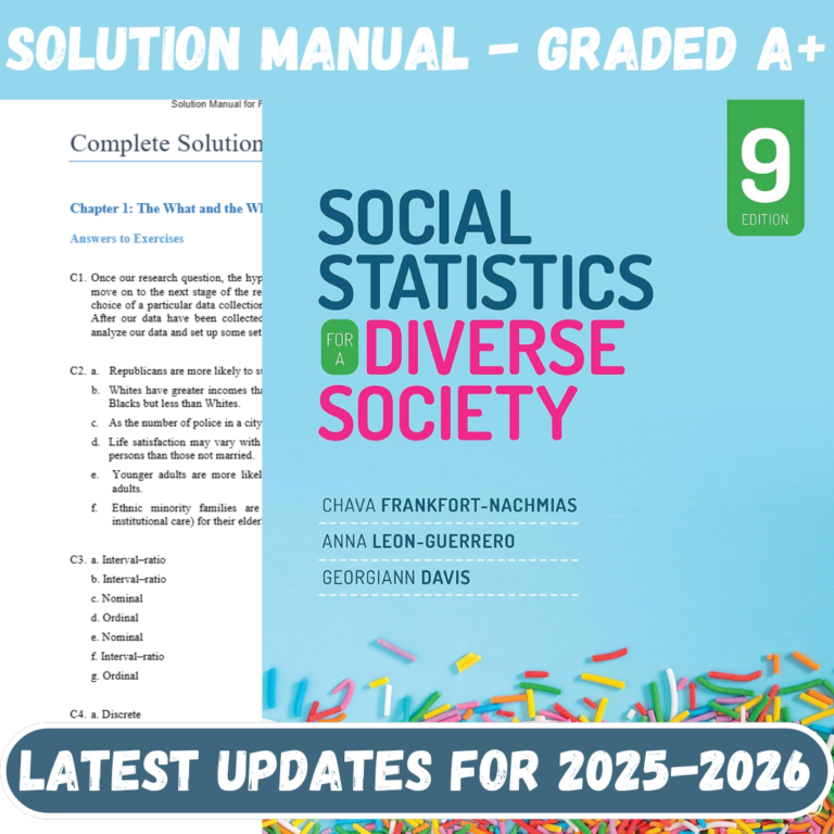 Social Statistics for a Diverse Society 9th Edition By Frankfort-Nachmias